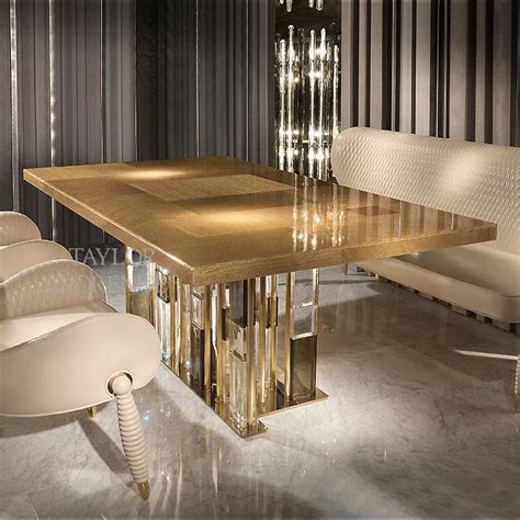 Luxury Dining Table - Gold Murano Glass | TAYLOR LLORENTE FURNITURE