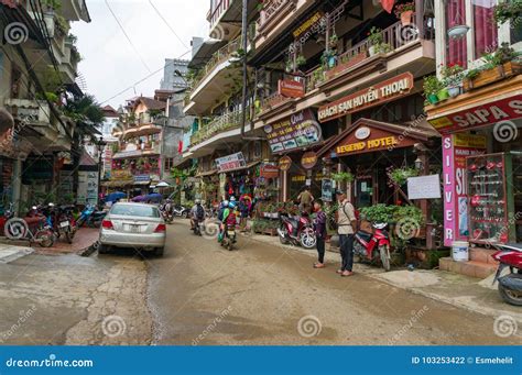 Street in SaPa Town in Vietnam Editorial Photography - Image of ...