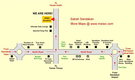 Sabah Sandakan - North Road map peta