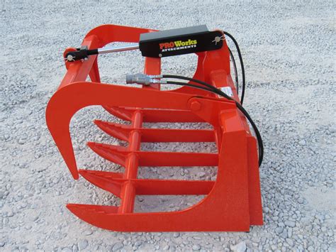 48″ Root Grapple and 42″ Pallet Forks Fits Skid Steer Quick Attach – Orange – Skid Steer ...