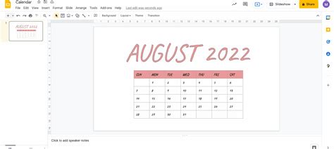 How To Make A Calendar In Google Slides