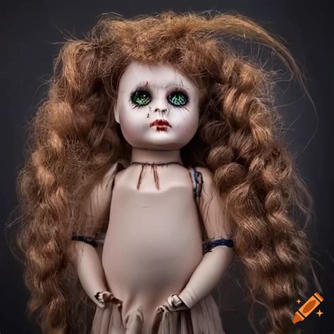 Creepy doll with wild hair on Craiyon