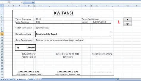 Tutorial Cara Membuat Kwitansi Dana BOS Otomatis di Excel - Sanjayaops