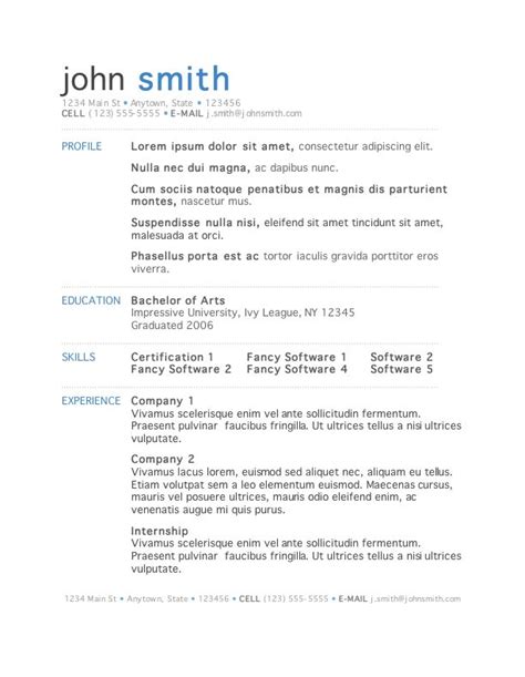 Resume Template Word - Download Free Resume Template for Microsoft Word