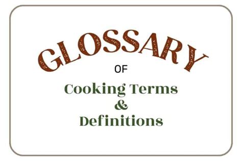 Glossary of Cooking Terms and Definitions - Saporito Kitchen