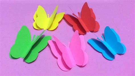 How to Make Butterfly with Color Paper | Making Paper Butterflies Step ...