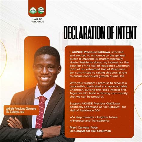 Declaration of intent design | Flyer and poster design, Social media ...