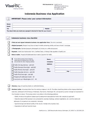 Indonesia Visa Application Form No Download Needed Pdf - Fill Online, Printable, Fillable, Blank ...