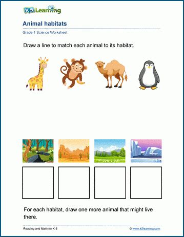 Animal Habitats Worksheet | K5 Learning