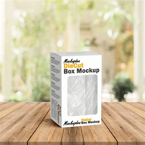 Free Die Cut Box Mockup PSD Template