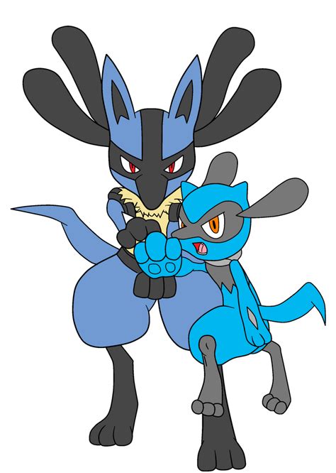 Pokemon lucario and riolu by redeyeswolfman on DeviantArt