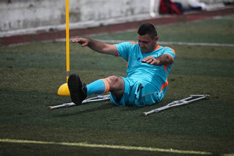 Young Gaza amputees play soccer again after coronavirus curbs eased ...