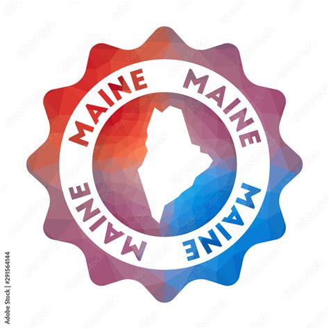 Maine low poly logo. Colorful gradient travel logo of the us state in geometric style ...