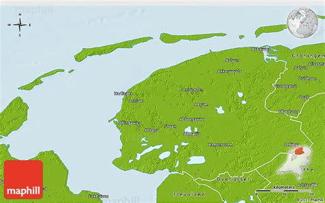 Physical 3D Map of Friesland