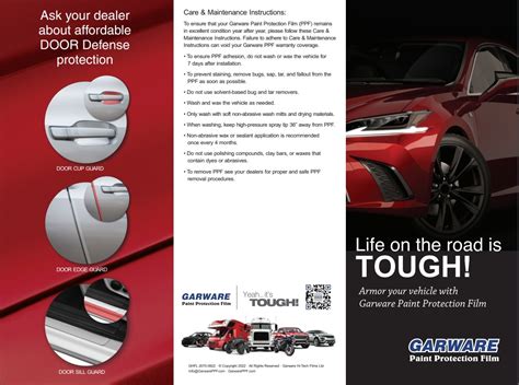 2070 - Brochure-Tri-Fold - Coverage Options | Garware Paint Protection Film