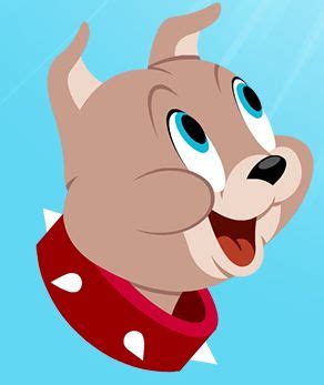 a cartoon dog with blue eyes and a red bandanna around its neck ...