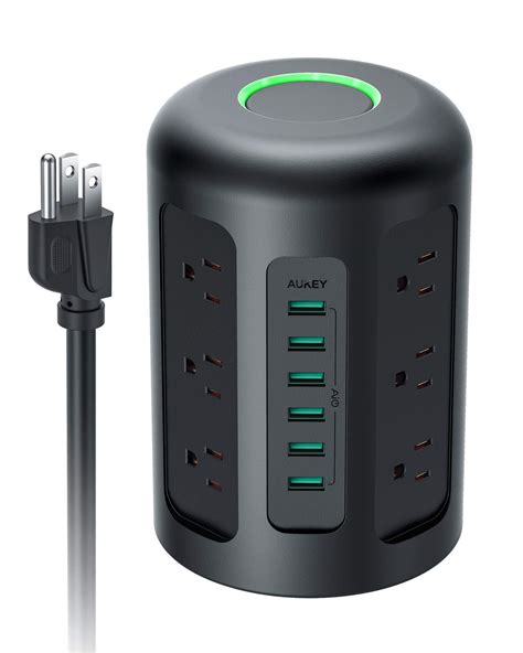 Buy AUKEY Power Strip Tower, 1500 Joules Surge Protector with 6 USB ...