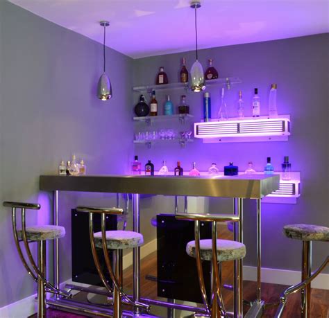 Bespoke 'Q Series' corner bar with 2 x Litebar illuminated back bar shelves plus 3 x Pure Glaze ...