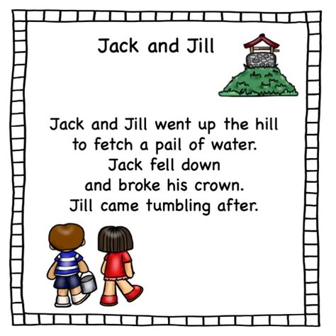 Pocket Chart Poem Jack and Jill Nursery Rhyme | Made By Teachers