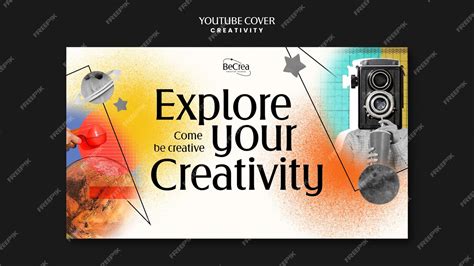 Free PSD | Youtube cover template for creativity