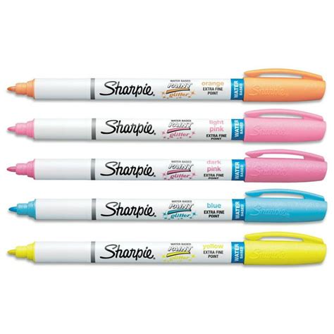 Sharpie Paint Marker Pens Water Based EX FINE Point 5 Glitter Colors ...