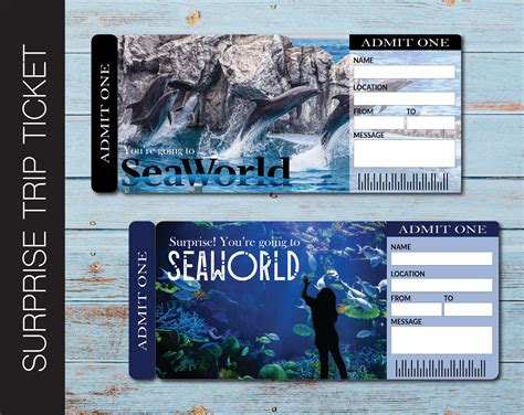 Printable SEAWORLD Surprise Trip Tickets. Vacation Ticket. - Etsy Australia