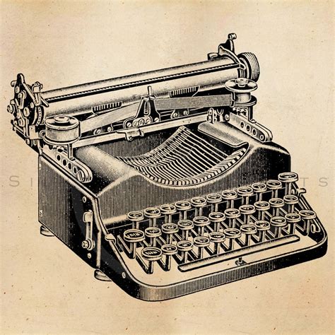 Vintage Typewriter Illustration Printable 1800s Antique Print ...