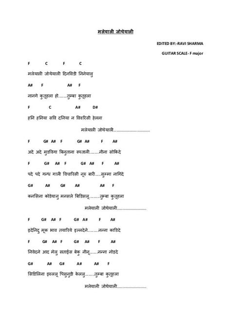 Maleyali jotheyali guitar chords