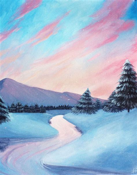 20inx16in Winter Wonderland Acrylic Painting by ArtsofHer on Etsy https://www.etsy.com/listing ...