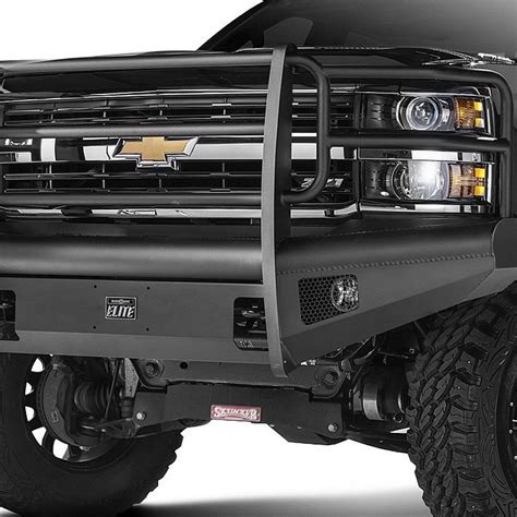 Fab Fours® - Ford F-150 2009 Black Steel Elite Front Bumper with Full Grille Guard
