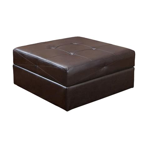 Noble House Burlington Brown Leather Storage Ottoman-236673 - The Home Depot