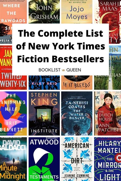 The Complete List of New York Times Fiction Best Sellers | Fiction best sellers, Best book club ...