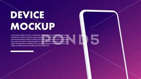 Device Advertisement Poster Mockup. Smartphone Outline on Gradient Purple: Royalty Free #162815958