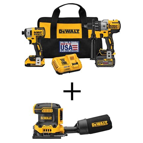 DEWALT 20V MAX Cordless Brushless Combo Kit, 20V 1/4 Sheet Variable ...