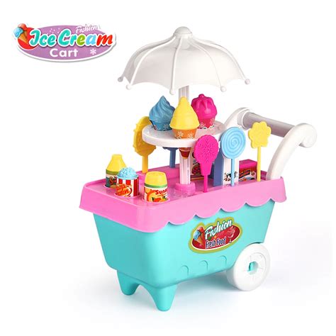 Children Role Play Toys Mini Candy Cart Detachable Ice Cream Pretend ...