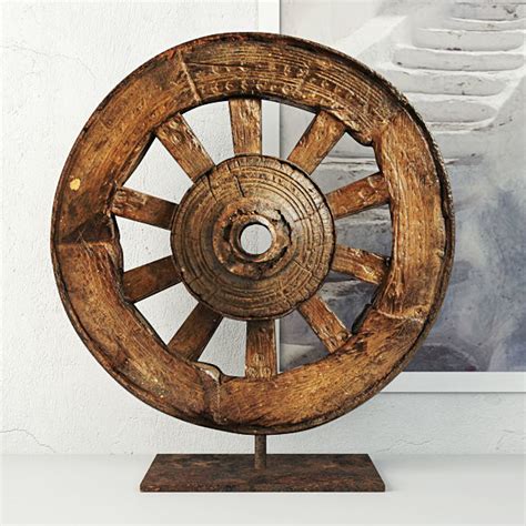 Ox Cart Wheel on Stand eco 3D model | CGTrader