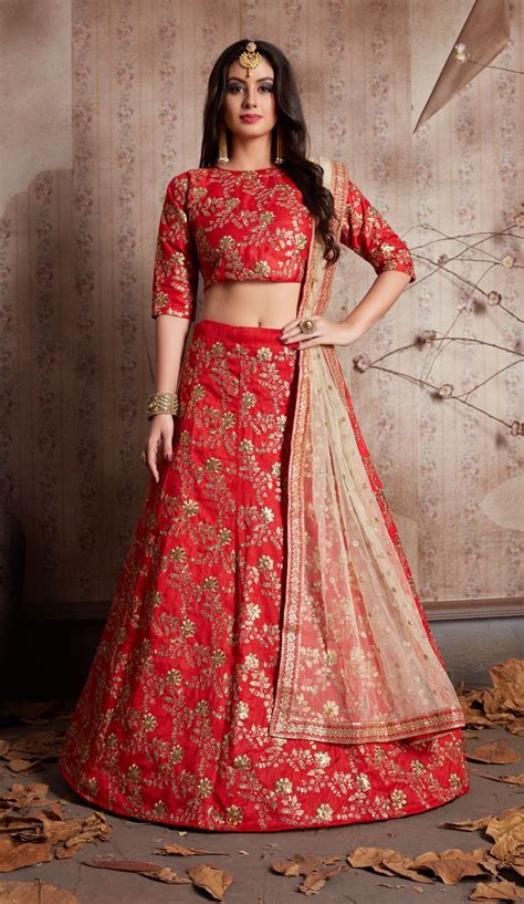 Indian Dress Red Color Bridal Lehenga 469