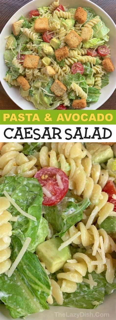 Quick and easy potluck recipe for a crowd! This pasta caesar salad is always a hit. It's so ...