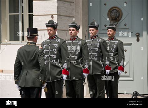 Hungarian Soldiers in Ceremonial uniform Stock Photo - Alamy