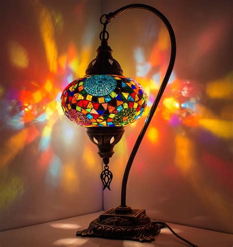 10 Colors-Best Price -Turkish Moroccan Mosaic Stained Glass Table Lamp | Moroccan mosaic ...