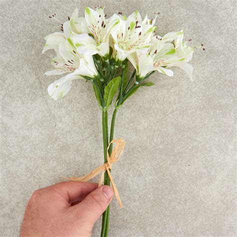 White Artificial Alstroemeria Bouquet - Bushes + Bouquets - Floral Supplies - Craft Supplies ...