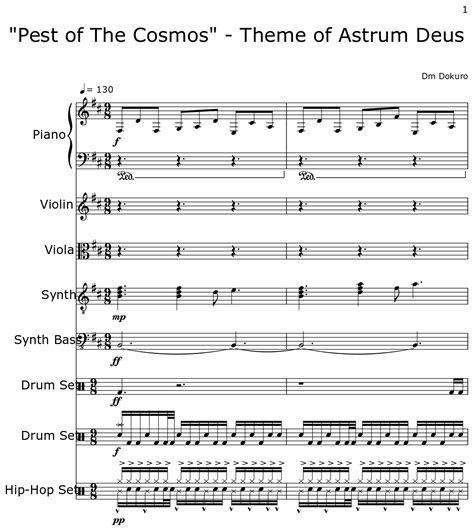 "Pest of The Cosmos" - Theme of Astrum Deus - Sheet music for Piano, Violin, Viola, Synth Bass ...