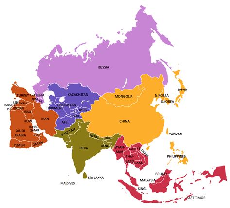 What Are 2 Countries In Asia | Map of Atlantic Ocean Area