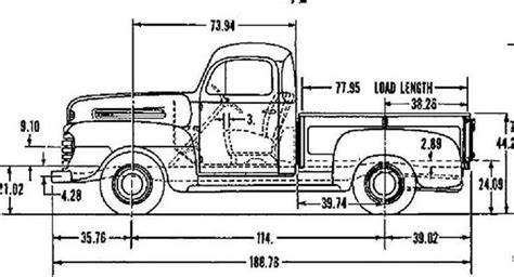 1952 Ford f1 frame dimensions