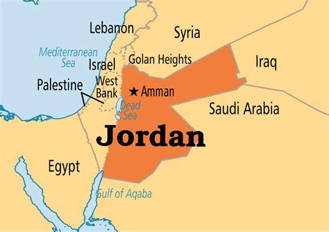 Jordan country map - Jordan map location (Western Asia - Asia)