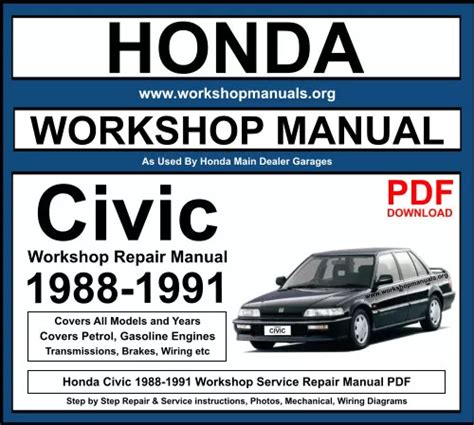 Honda Civic 1988-1991 Workshop Repair Manual Download PDF