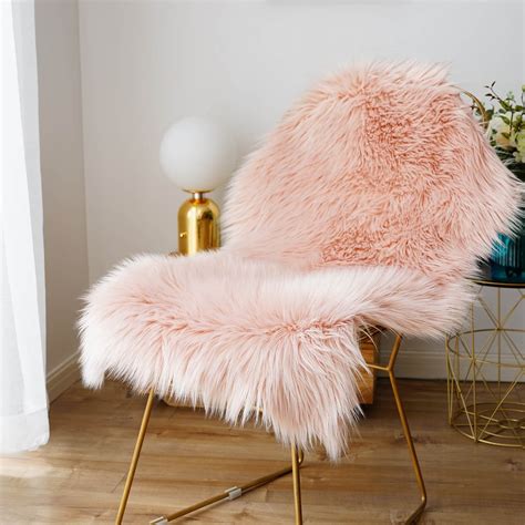 Tayyakoushi Super Soft Faux Fur Sheepskin Rug,Fluffy Chair Seat Cover ...