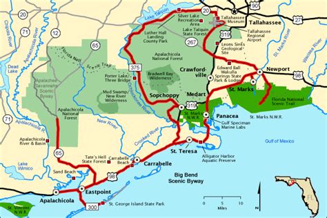 Big Bend Scenic Byway - Map | America's Byways | Florida | Pinterest ...