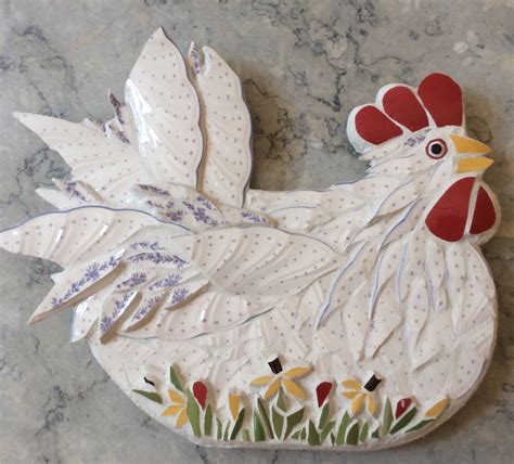 Mosaic chicken wall decor/broken china mosaic/kitchen decor/mosaic wall art | Mosaic wall art ...