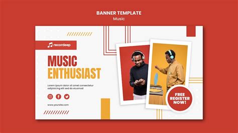 Free PSD | Music concept banner template